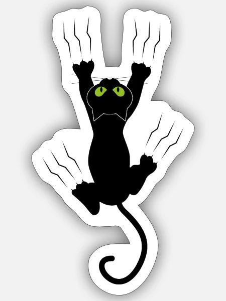 Black Cat - Sticker - white matte