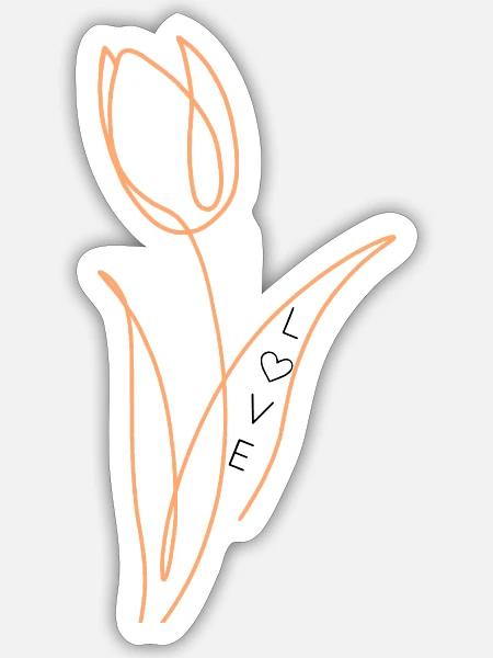 Flower - Sticker - white matte