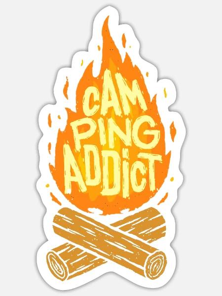 Camping Addict - Sticker - white matte