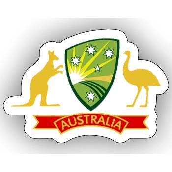 Australian Cricket Crest Emblem Graphic - Sticker - white matte - Front