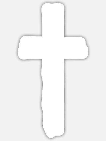 For God So Loved the World Cross, Christian, Faith - Sticker - white matte