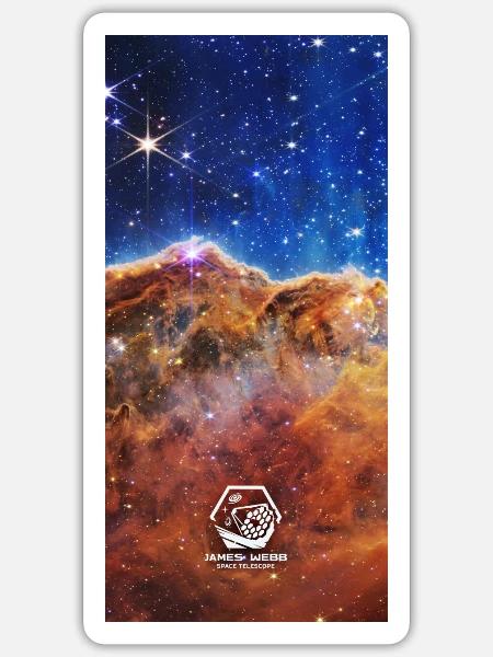 Cosmic Cliffs, Carina Nebula, NGC 3324 (James Webb - Sticker - white matte