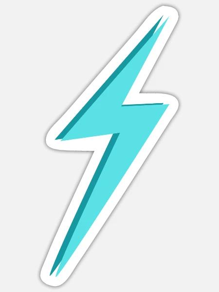 Lightning Bolt Blue - Sticker - white matte
