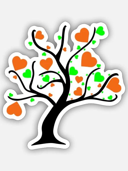 Tree of Hearts - Sticker - white matte