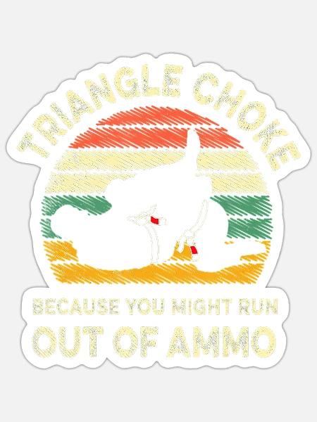 Jiu jitsu retro vintage Triangle choke BJJ MMA - Sticker - white matte