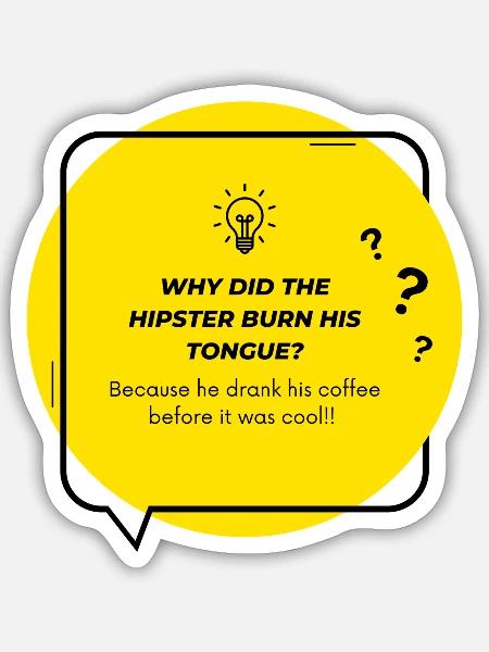 The Hipster - Sticker - white matte