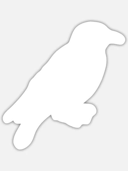 Crow Design Bird - Sticker - white matte