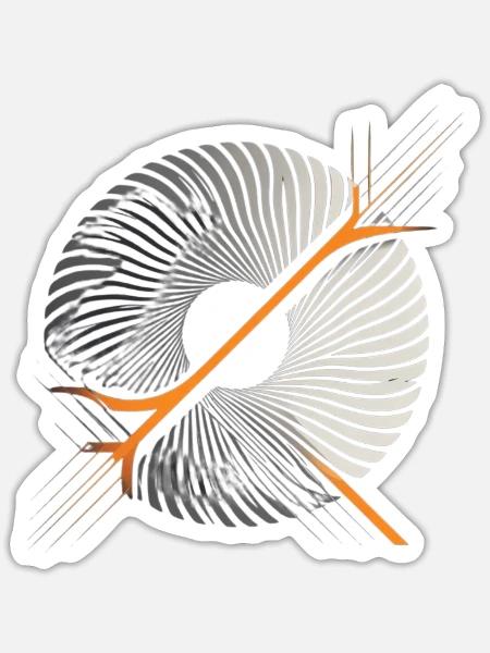 Orbit Ring Ember Slash - Sticker - white matte