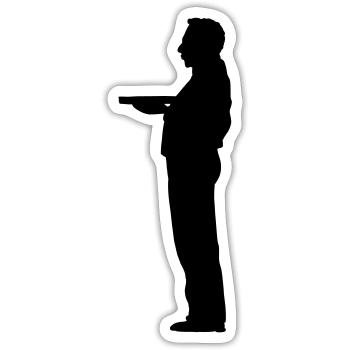 Waiter - Sticker - white matte - Front
