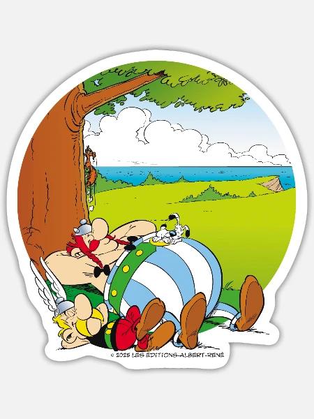 Asterix & Obelix Dogmatix Relaxing - Sticker - white matte