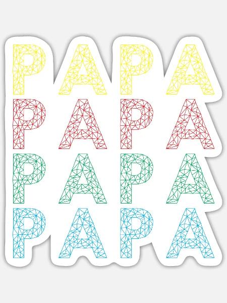 Papa Papa Papa Funny Papa - Sticker - white matte