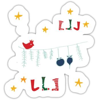 Christmas Bird And Socks - Sticker - white matte - Front