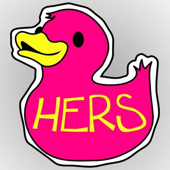 rubber duckie hers - Sticker - white matte - Front