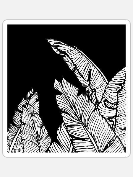 Banana leaves - Sticker - white matte