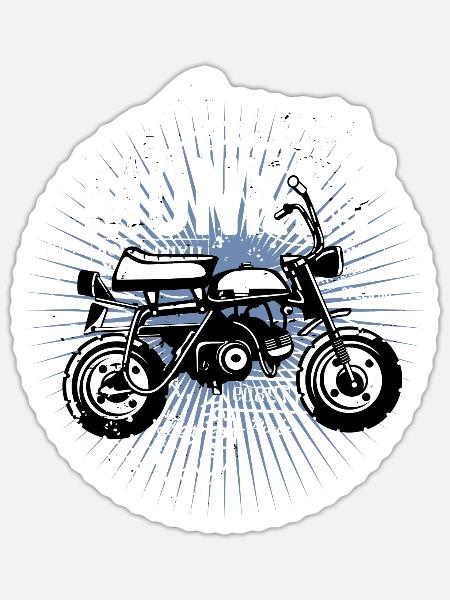 monkey bike - Sticker - white matte