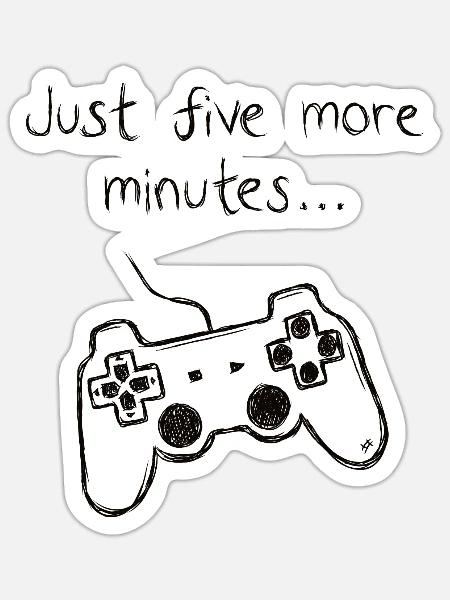 Just five more minutes - Sticker - white matte