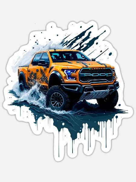 illustration 4x4 offroad vehicle - Sticker - white matte