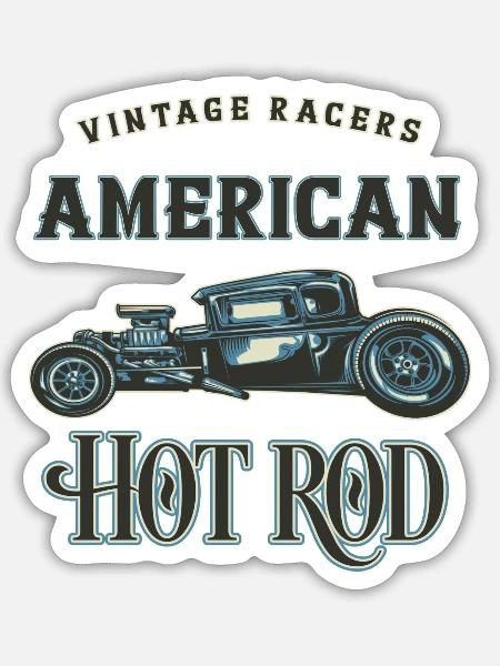 DESIGNAmerican Hot Rod - Sticker - white matte