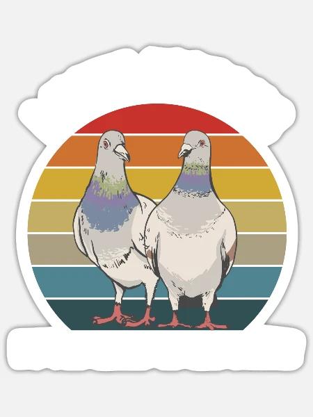 pigeons - Sticker - white matte