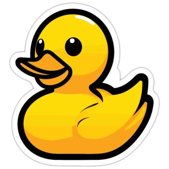 Ducky, rubber duck, duck power - Sticker - white matte - Front