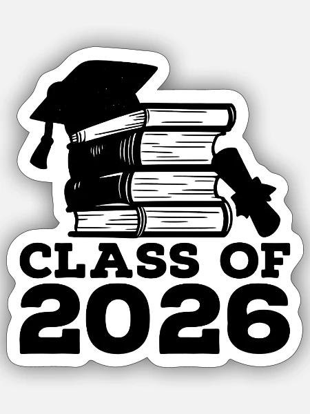 Senior Class of 2026 Retro Graduation - Sticker - white matte