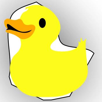 rubber duckie cute and simple - Sticker - white matte - Front