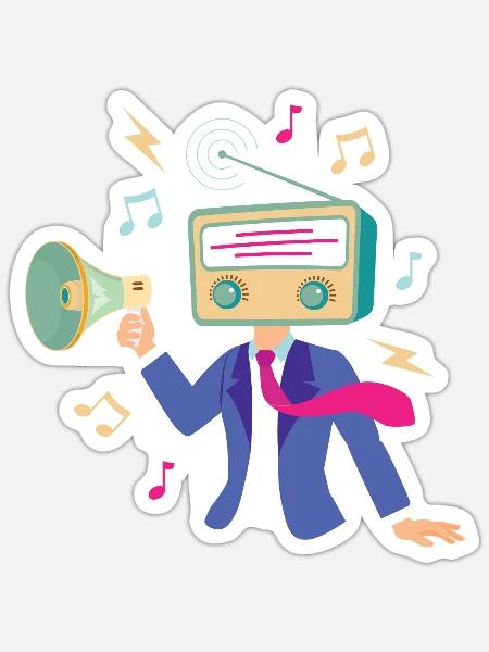 radiohead - funny - Sticker - white matte