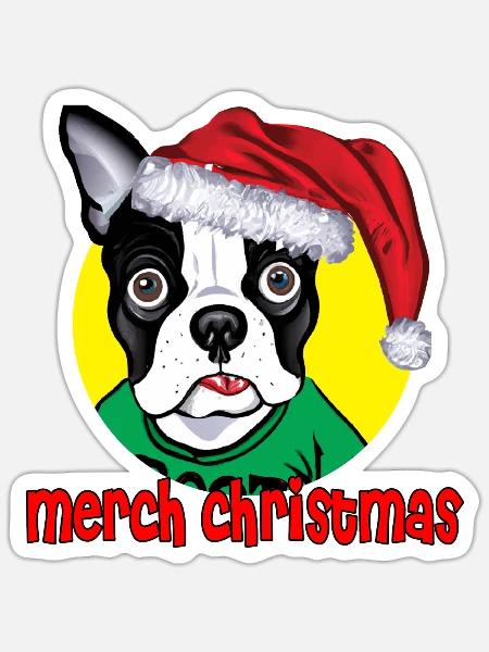 Boston Dog funny⭐⭐⭐⭐⭐ - Sticker - white matte