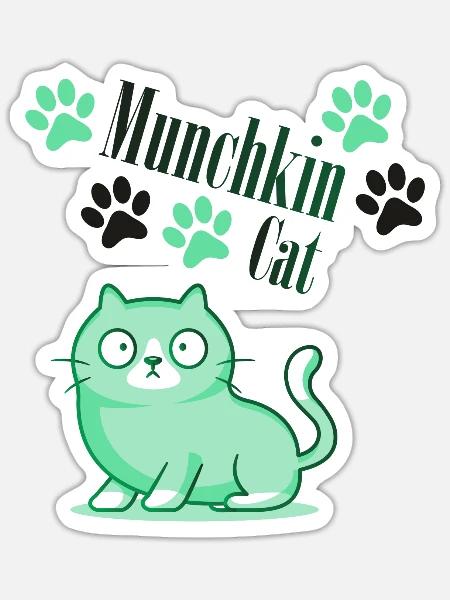 Munchkin Cat - Sticker - white matte