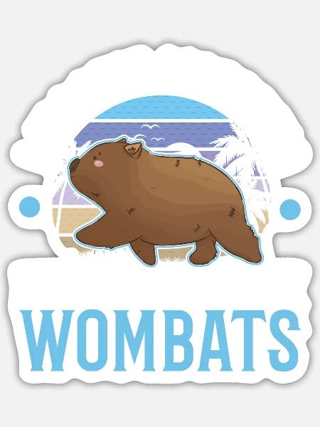 Australian Wombat - Sticker - white matte