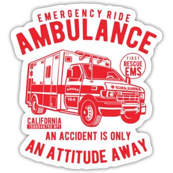 Ambulance Emergency Ride - Sticker - white matte - Front