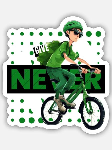NEVER GIVE UP - Sticker - white matte
