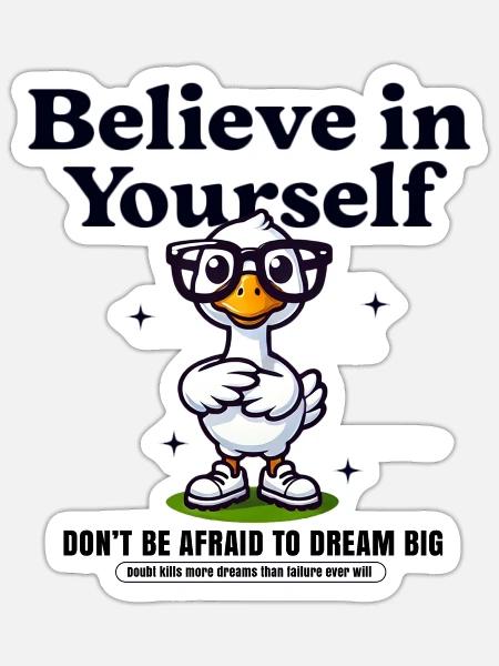 believe your self - Sticker - white matte