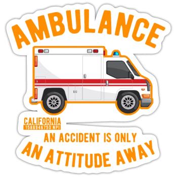 Ambulance Emergency Rescue - Sticker - white matte - Front