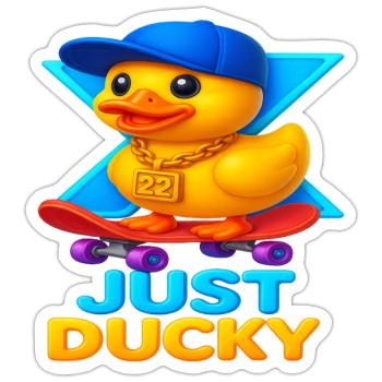 Just Ducky X22 - Sticker - white matte - Front