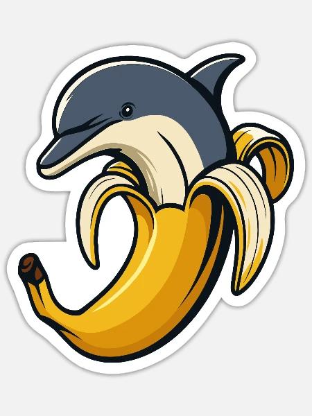 Bananita Dolfinita Italian Brainrot Art - Sticker - white matte