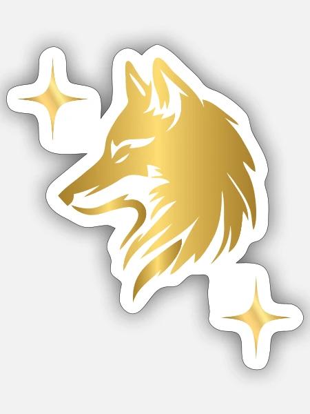 Golden Wolf - Sticker - white matte