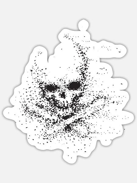 Dot Skull Design - Sticker - white matte