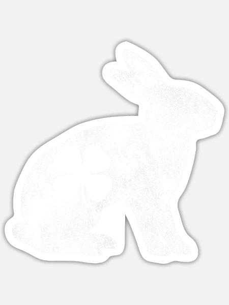 St Patrick's Day Rabbit Bunny Irish Green Shamrock - Sticker - white matte