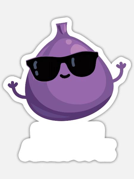 Figgin Awesome Funny Fruit Fig - Sticker - white matte