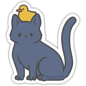 Big Kitty Lil Ducky - Sticker - white matte - Front