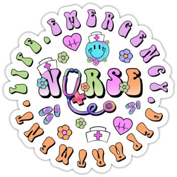 Emergency Nurse circle - Sticker - white matte - Front