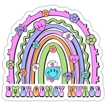 Emergency Nurse rainbow - Sticker - white matte - Front
