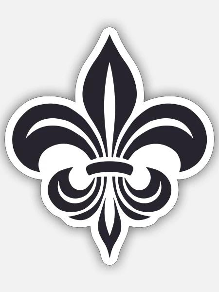 Simple French lily Design - Sticker - white matte