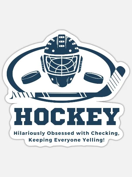 Hockey Funny Meaning Ice Player Sport Lover Fan - Sticker - white matte