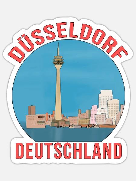 Düsseldorf Germany - Sticker - white matte