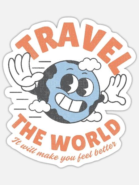 Travel The World - Sticker - white matte