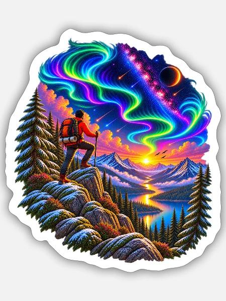 Aurora Summit Trekker - Sticker - white matte