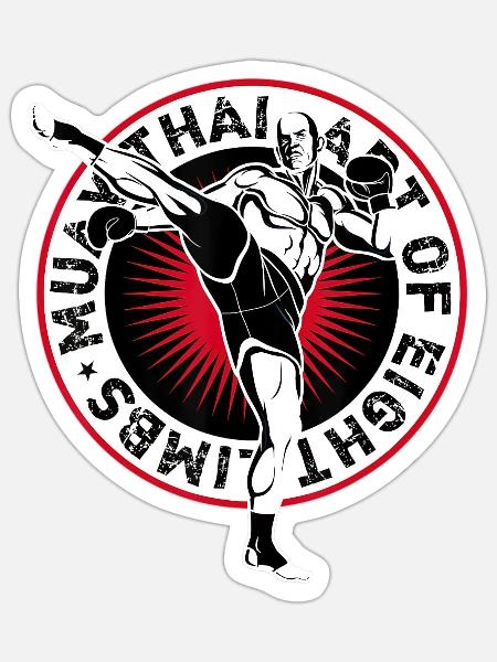 muay thai Muay thai limbs Muay Thai Boxing art - Sticker - white matte