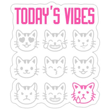 Today's Vibe: Meh - Sticker - white matte - Front